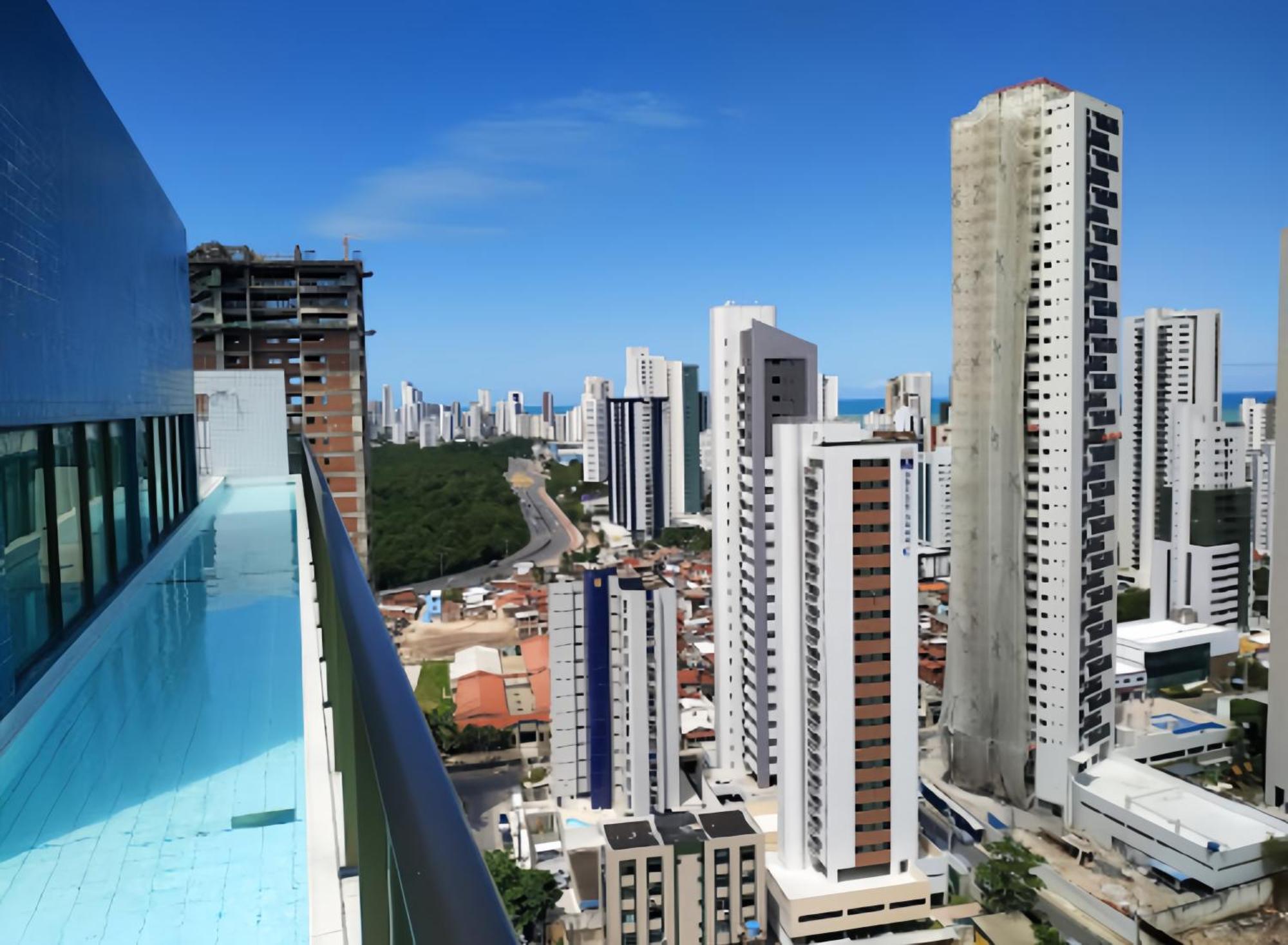 Flat Piscina No Rooftop Aluguel Temporada Em Recife Exterior photo