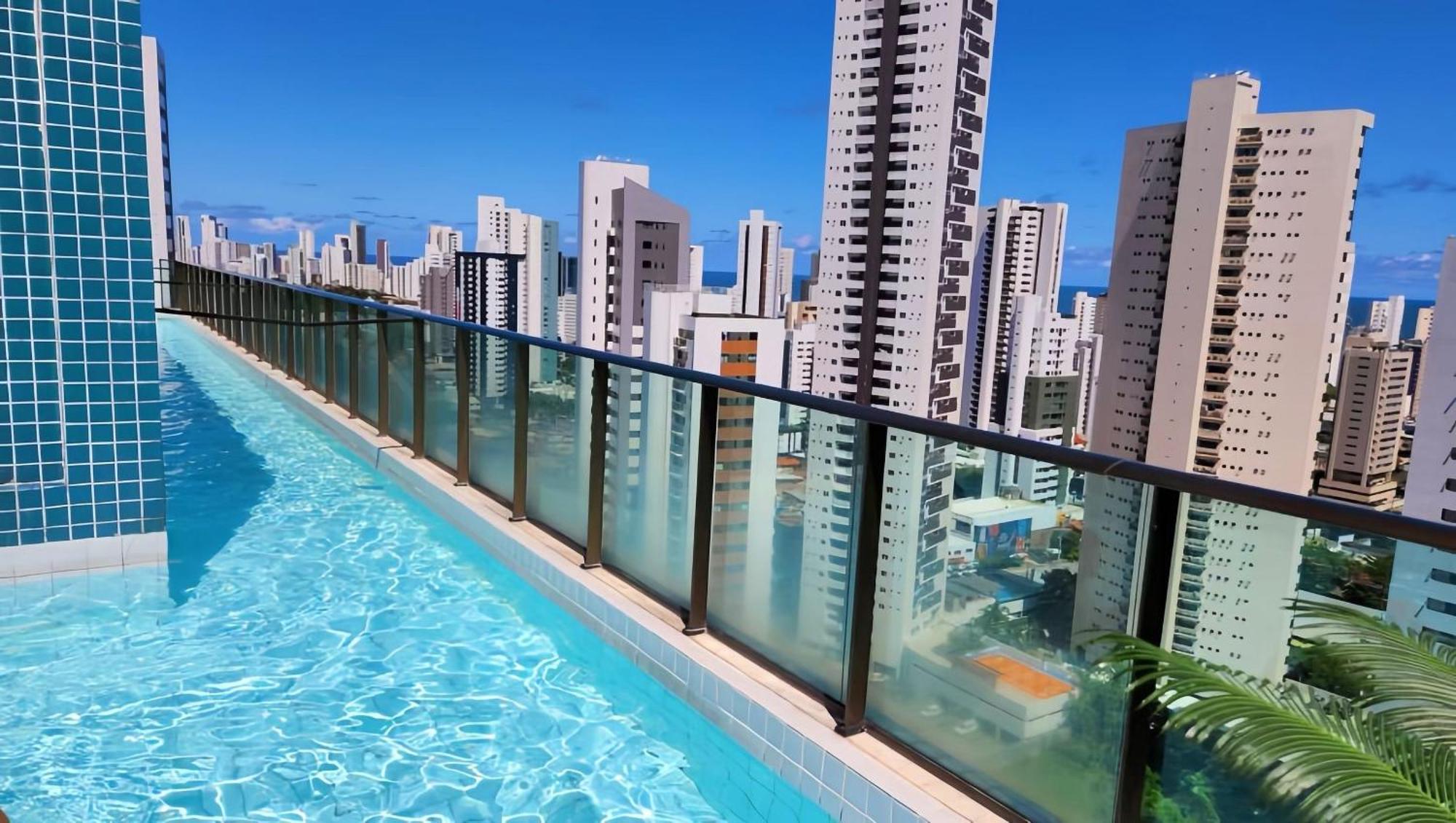Flat Piscina No Rooftop Aluguel Temporada Em Recife Exterior photo