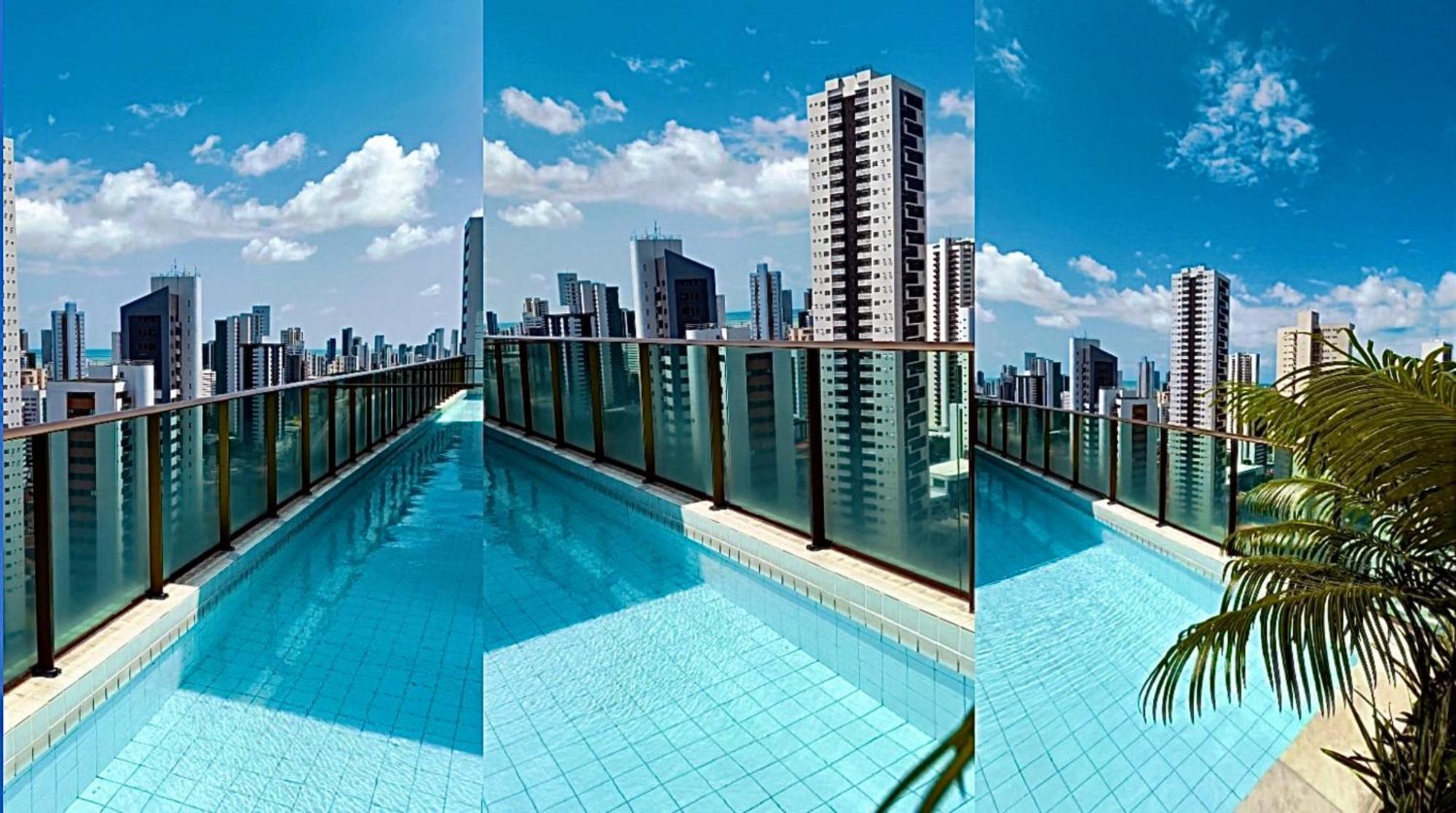 Flat Piscina No Rooftop Aluguel Temporada Em Recife Exterior photo